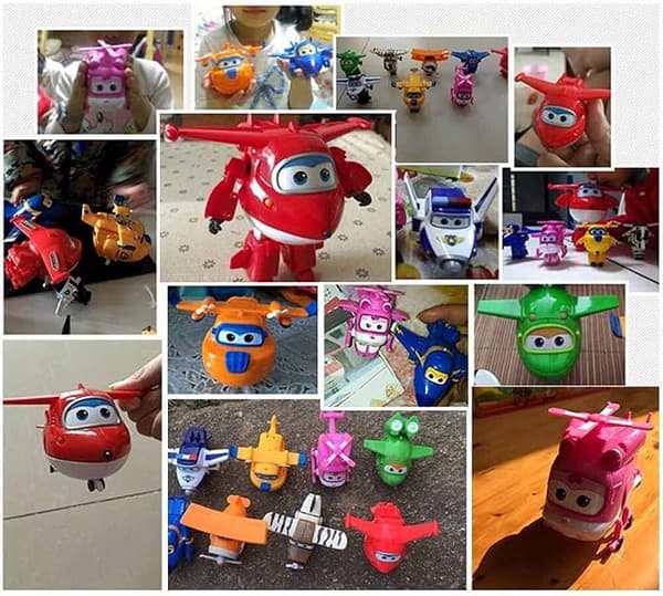 8-pack Super Wings Transformerflygplan Mini-figurer Leksaker för Barn