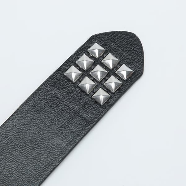 Punk-bælte med perler, sort M