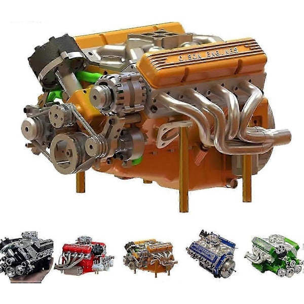 Cison V8 Engine Kit, Gasoline, OHV V8 SmallBlock Engine Model Kit