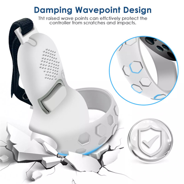 Justerbar Handrem i Läder för Meta Quest 2 Controller Anti-Slip Handband White
