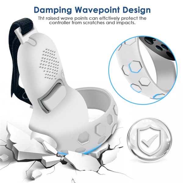 Justerbar Læder Håndrem til Meta Quest 2 Controller Anti Slip Håndbånd White