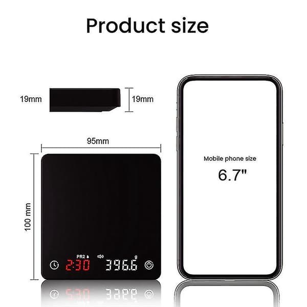 Mini Smart Köksvåg Precision Digital Kaffevåg Espresso med Timer