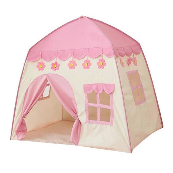 Lasten leikkiteltta tytöille Prinsessaleikkiteltta Sisätiloissa Lastenhuone Ulkona Turvallinen Myrkytön Puuvillapallovaloilla Frozen Prinsessakruunu Taikasauva Pink 130x130x100cm