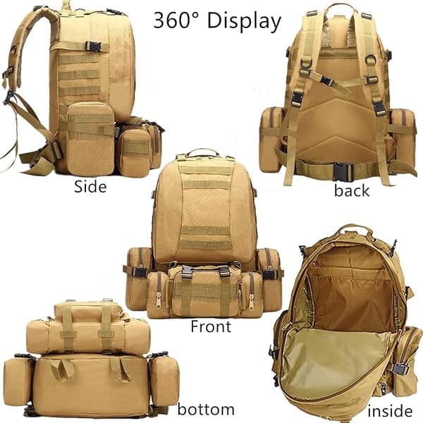 Turistryggsäck, 45 L Khaki