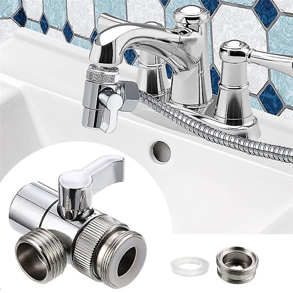 Vattenkran Koppling Switch Kran Adapter Köksbänk Splitter Avledare Ventil Bidet Dusch Kök Tillbehör