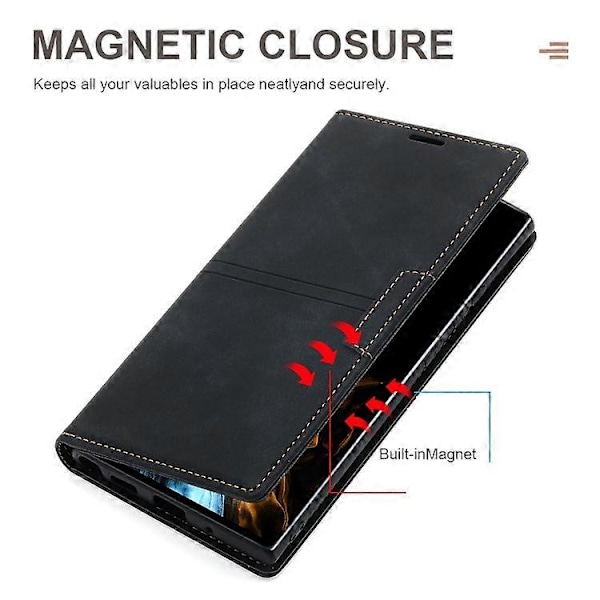 Samsung Galaxy Note20 Ultralle Dream Magneettinen Imu Business Vaakasuuntainen Käännettävä PU-nahkakotelo pidikkeellä, korttipaikalla ja lompakolla Black