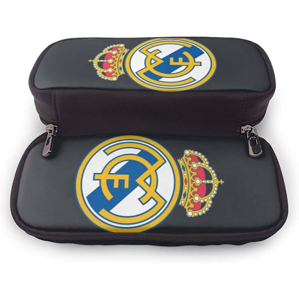 Real Madrid Læder Penalhus Penalhus Papirtaske Kontor Bærbar Opbevaringsboks Kosmetikboks Mappe