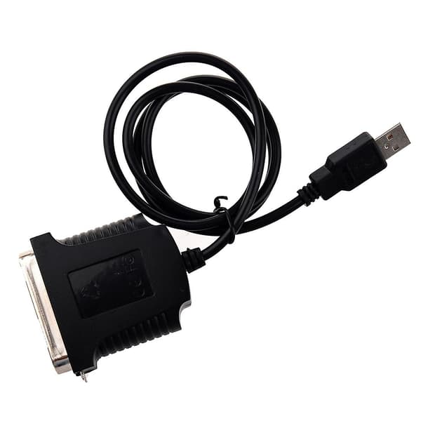 USB Printer Parallel Port 36-bens Han-Stik Konverteringskabel Sort