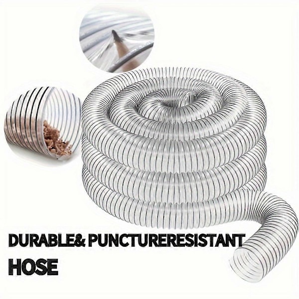 2 tum OD 50 mm Klar PVC Dammuppsamlingsslang för Användning med Dammsamlare med 2 tum Portar Idealisk för Grovdammsugare