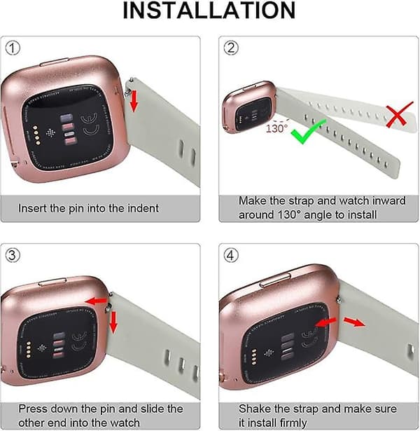 Kompatibel med Fitbit Versa Rem/Fitbit Versa 2 Rem, Blød Silikon Sportsudskiftningsrem til Fitbit Versa 2/Fitbit Versa Lite/Versa SE, 2-pak