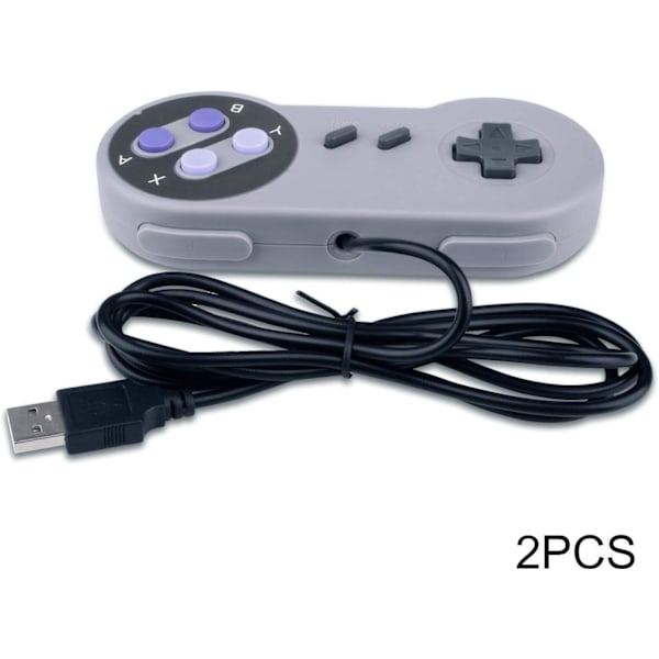2 pakker USB-controller til Super NES SNES, USB Famicom Controller Joypad Gamepad til bærbar computer Windows PC/MAC/Raspberry Pi Purple