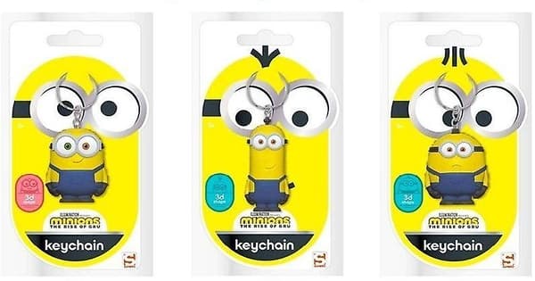 1-Pak Minions Nøglering 3D Figur - Tilfældig