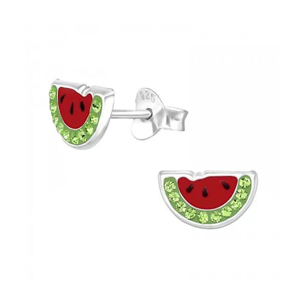 Vattenmelon Silvernål Kristallörhängen