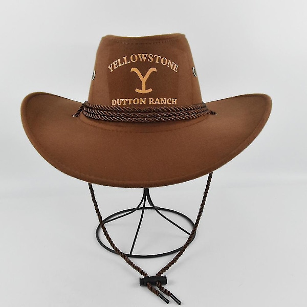 Eurooppalainen ja amerikkalainen Yellowstone-kaarevilla reunoilla varustettu cowboy-hattu, retro-jazz-hattu, Yellowstone-cowboy-hattu, ritarihattu M(56-58cm)