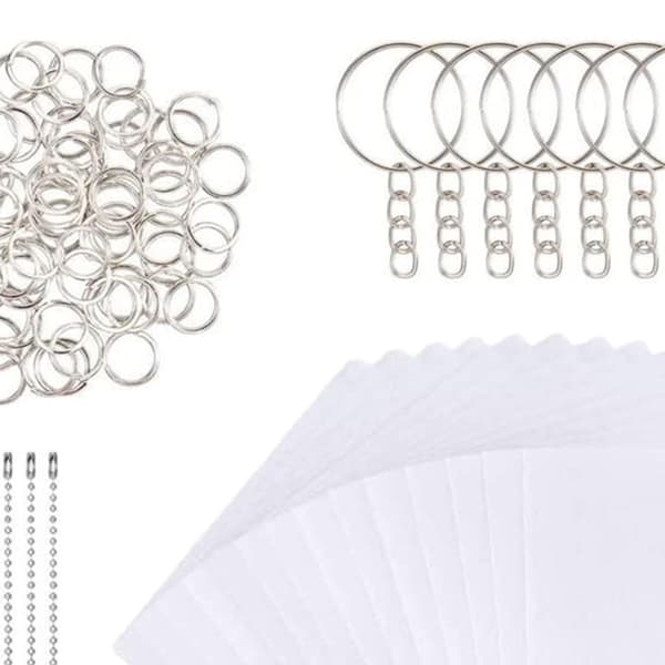 Heat Shrink Sheets 20 pcs. in different colors with keychains