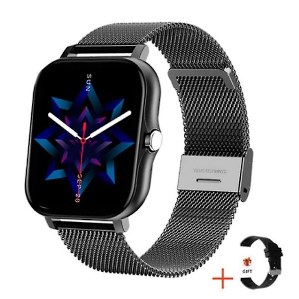 Julklapp Dam Smartklocka, Samtal/Blodtryck/100+ Sporter Dam Smartwatch, Andningsfrekvens Puls Blodsyre Sömn Black