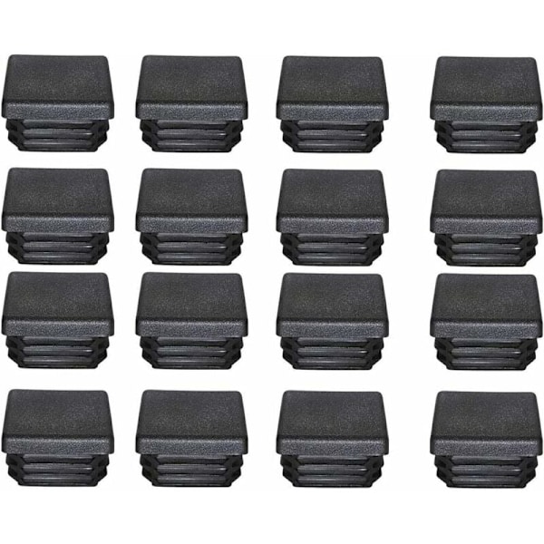 GP Plastikprop 40x40mm Sort Firkantrørs Endeprop Plastik Endepropper Blindpropper til Trampolin Møbelben 16 STK