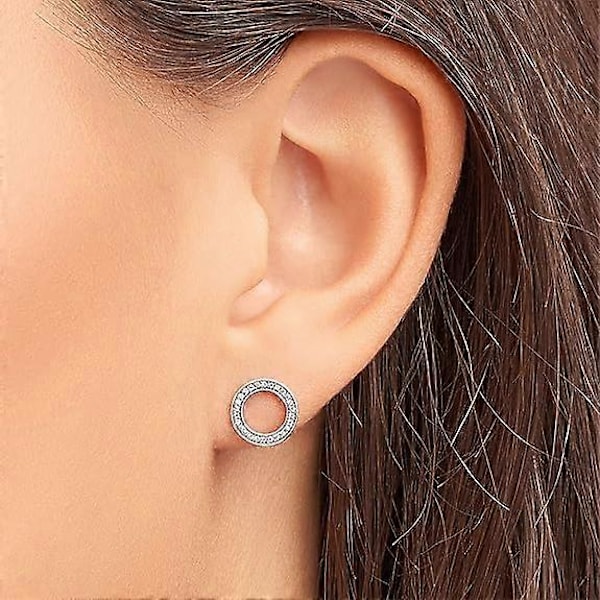 Dam Sterling Silver Forever Pandora Cubic Zirconia Örhängen