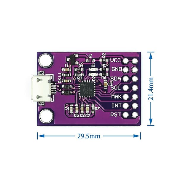 CP2112 Modul CCS811 Debug Board USB til SMBus/I2C Kommunikasjonsmodul USB til I2C Kommunikasjonsmodul Rask