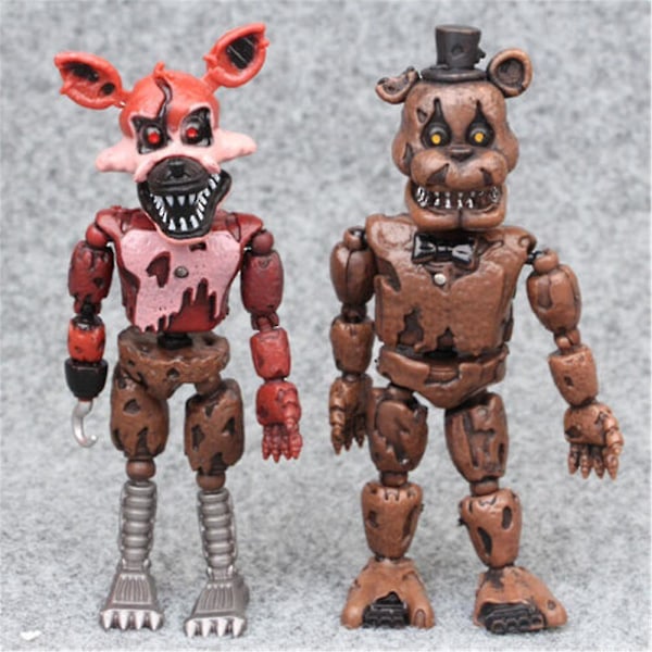6-pack Fnaf Five Nights At Freddy Spelfigurer Leksaker Skrivbordsdekoration Samlarobjekt Dockor Barnpresent