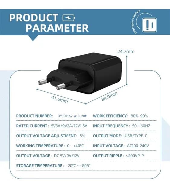 QC oplader PD+QC20W
