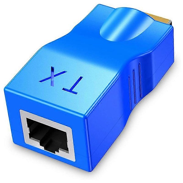 2-pack HDMI-förlängare, HDMI till RJ45-omvandlare Repeater via Cat 5E / 6 1080P upp till 30M Förlängare för HD