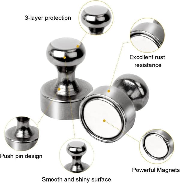 Små kraftfulla magneter för whiteboard, magnetiska magneter 18PCS
