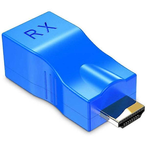 2-pack HDMI-förlängare, HDMI till RJ45-omvandlare Repeater via Cat 5E / 6 1080P upp till 30M Förlängare för HD