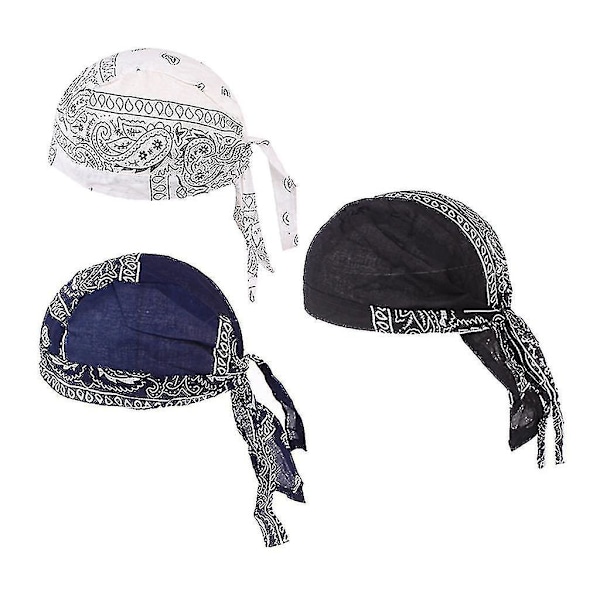 3 stk. Dame Herre Hodeplagg Bandana Muim Hodeskjerf Beanie Lue