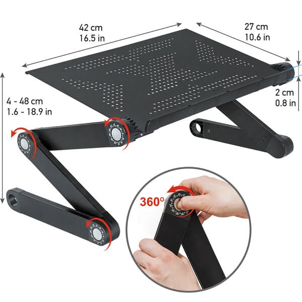 Sammenleggbart laptopbord, svart