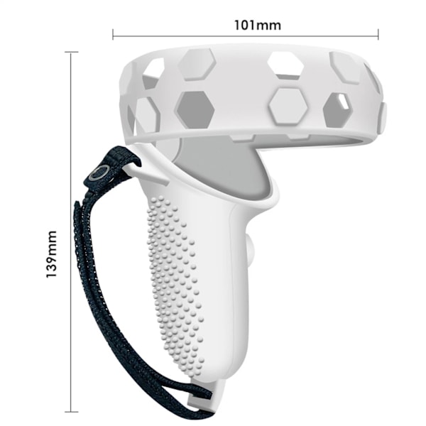 Justerbar Handrem i Läder för Meta Quest 2 Controller Anti-Slip Handband White