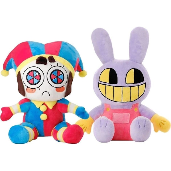 Digitaalinen Sirkus Pehmolelu, Upeat Pomni ja Jax Plushie-lelut, uudet Digitaalinen Sirkus Täytetyt Pehmolelut, sarjakuvahahmo Tyynylahjat (2 kpl)