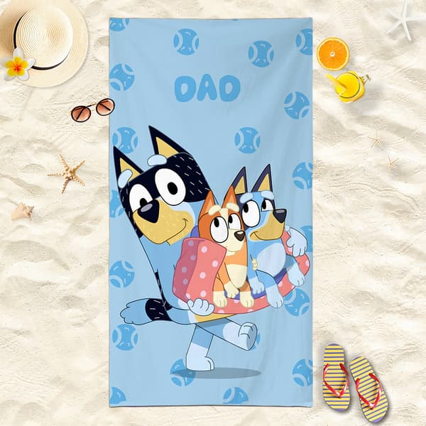Bluey och Bingo Handduk och Badkompis Set