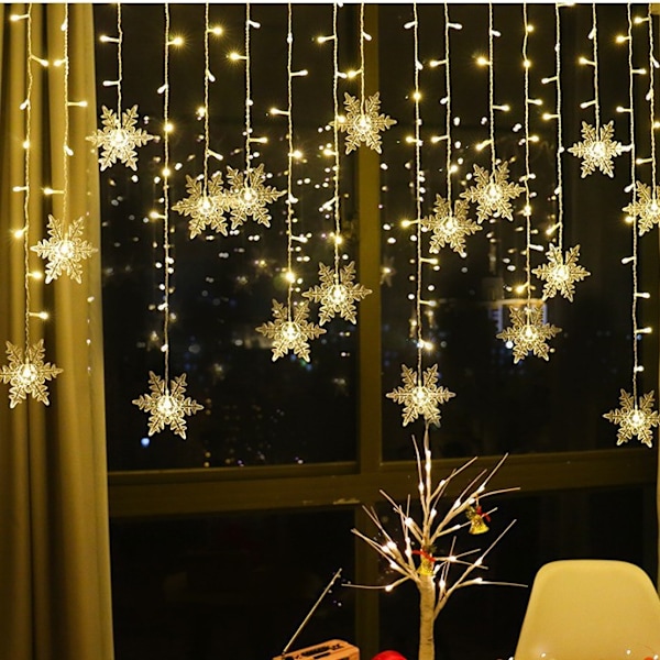 LED-Lumikite Ljussarja Valo Verho Ikkuna Jouluvalaistus Replika 4*0.7m LED Lämmin Valkoinen Valkoinen