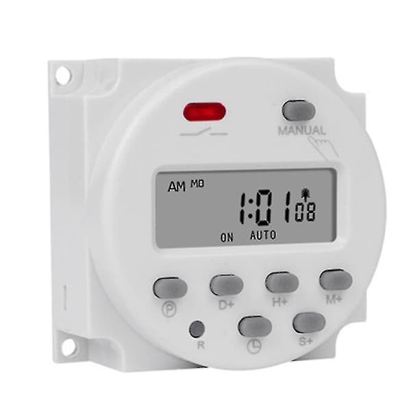 1 Sekund Intervall 12V Digital LCD Timerbryter Ukentlig Programmerbar Tidrelé Programmerer CN101A