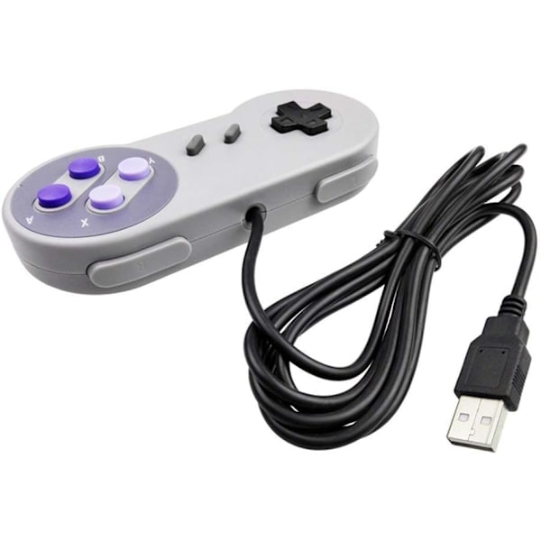 2 pakker USB-controller til Super NES SNES, USB Famicom Controller Joypad Gamepad til bærbar computer Windows PC/MAC/Raspberry Pi Purple