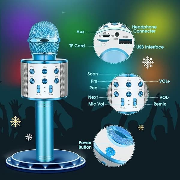 Lasten laulava mikrofoni, langaton Bluetooth-karaokemikrofoni