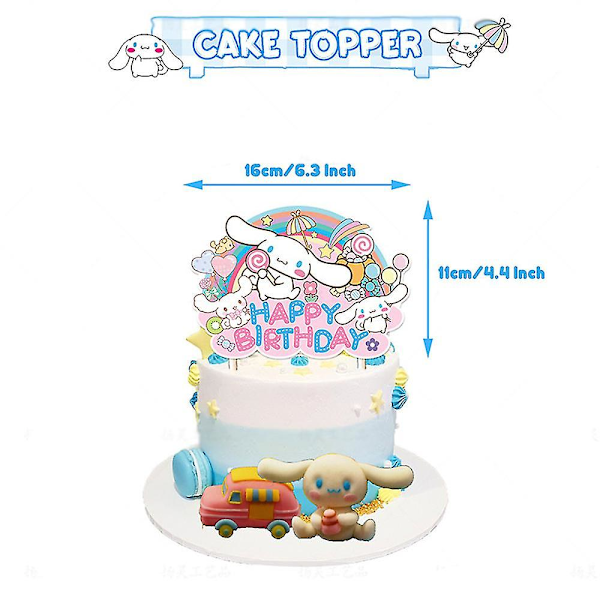 Cinnamoroll Tema Fødselsdagsfest Dekorationer Sæt - Tegneserie Anime Kawaii Festartikler