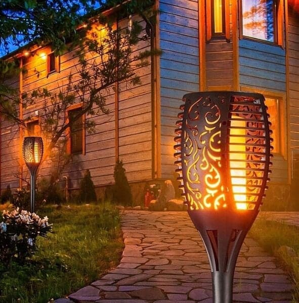 LED Trädgårdslampor med Flameffekt, 4 st, 51cm