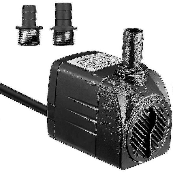 1500l/h Uppotettava Vedenpumppu, 25w Ultra Hiljainen Akvaariopumppu 48hs Kuivakäyttösuojalla, Suihkulähdepumppu 5ft Virtajohdolla Ja 2 Suuttimella, Vedenpumppu A:lle
