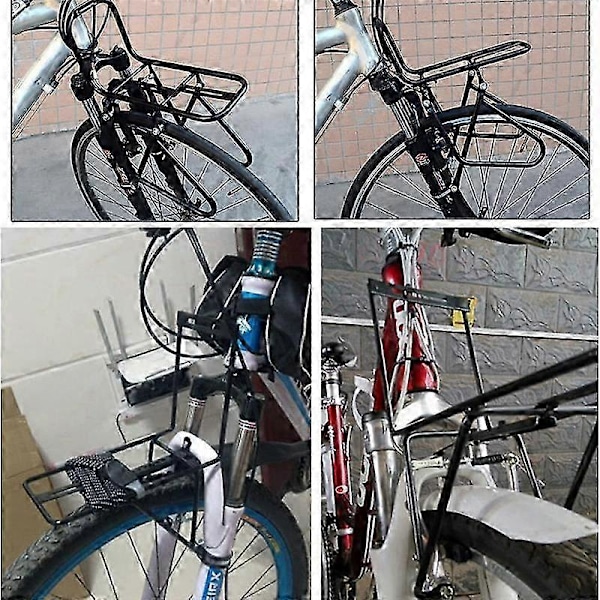 Cykelfrontbagagebærer, Stål Bagage Touring Bagagebærer 15KG Kapacitet Mountain Road Bike Taskeholder