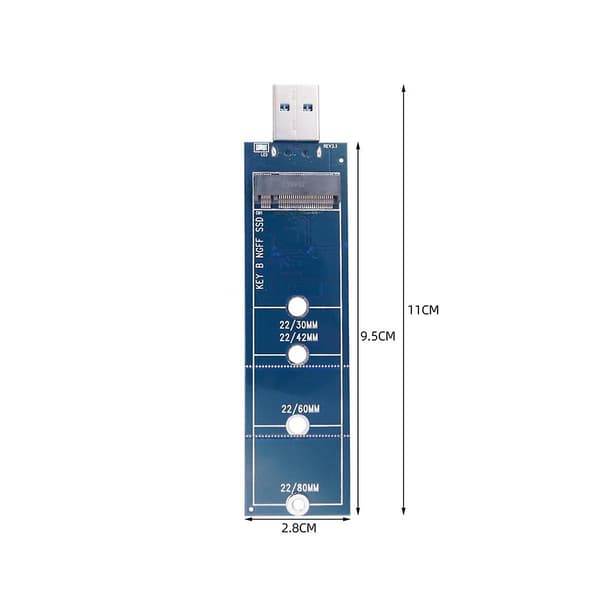 SSD M2 USB-sovitin M.2 USB-sovitin B-avain M.2 SATA-protokollan SSD-sovitin NGFF USB 3.0 SSD Ca
