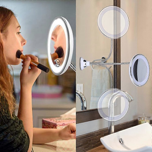 Fleksibel Svanehals 11,5\" 10XLED Oplyst Spejl til Badeværelset