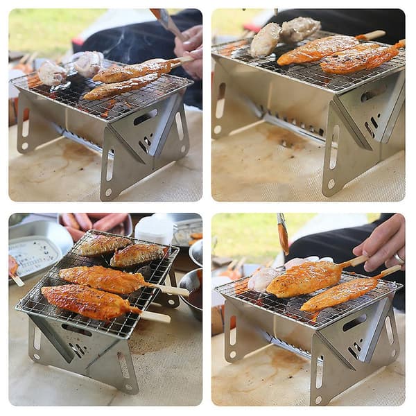 Sammenleggbare utendørsgriller Lett bærbar grillovn Campingutstyr