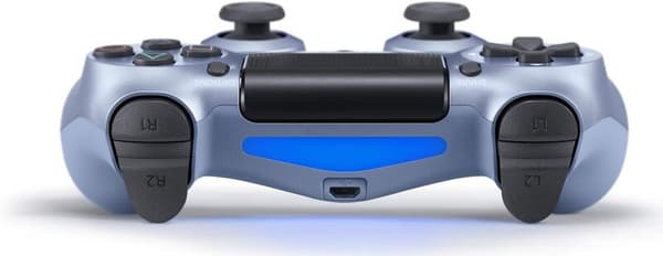 Games World PS4 Doubleshock 4 V2 trådlös spelkontroll, ljusblå (Titanium Blue), för PS4 / PS5 / Android / iOS