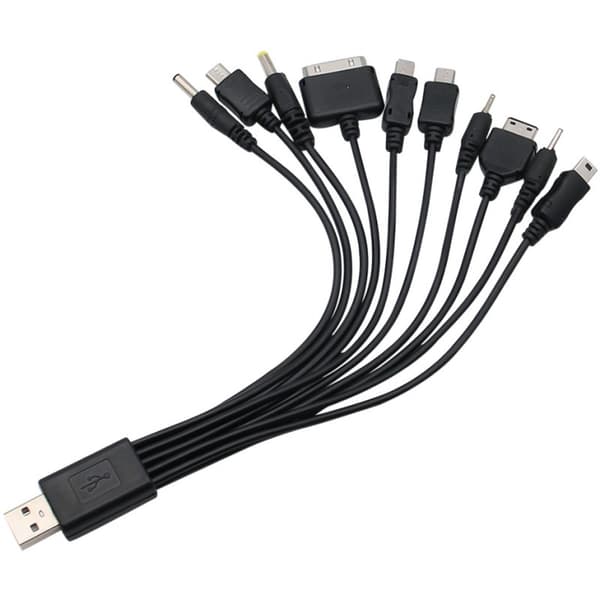 1 stk 10 i 1 Multifunksjonell Lader USB-kabler