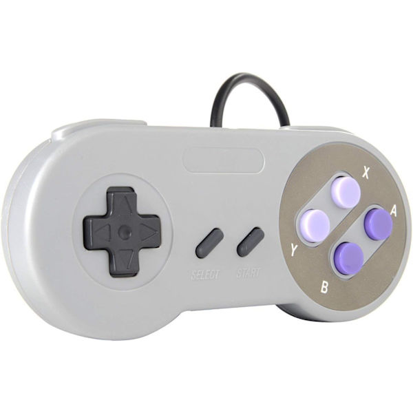 2 pakker USB-controller til Super NES SNES, USB Famicom Controller Joypad Gamepad til bærbar computer Windows PC/MAC/Raspberry Pi Purple