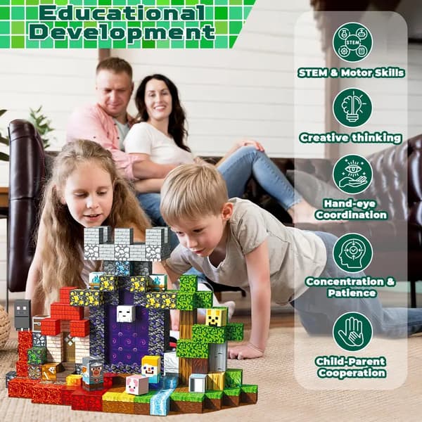 150 magnetiske byggeklodser - legetøjsgave til børn A