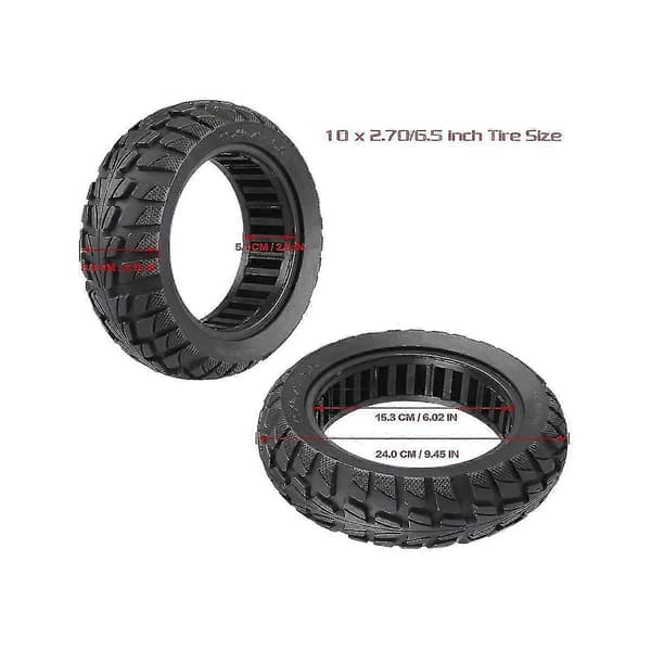 10x2.7-6.5 Solid Scooter Tire 10 Inch, Explosion-Proof, Puncture-Proof, Tubeless
