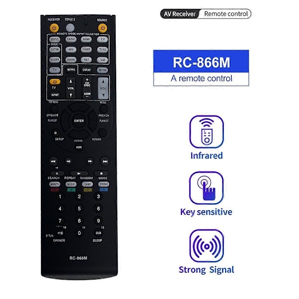 RC-866M Fjärrkontroll Ersättning för AV Receiver RC866M TX-NR626 HT-RC560 RC-868M HT-S5300 HT-S6300
